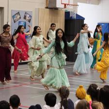 ATS Bhangra dance team preform for elementary school